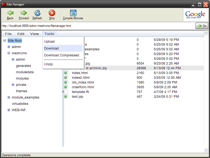 File Manager in GWT