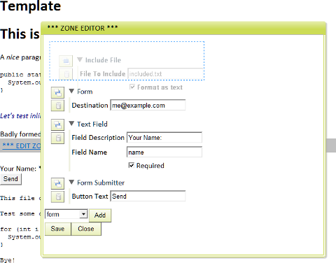 Zone Editor Screenshot